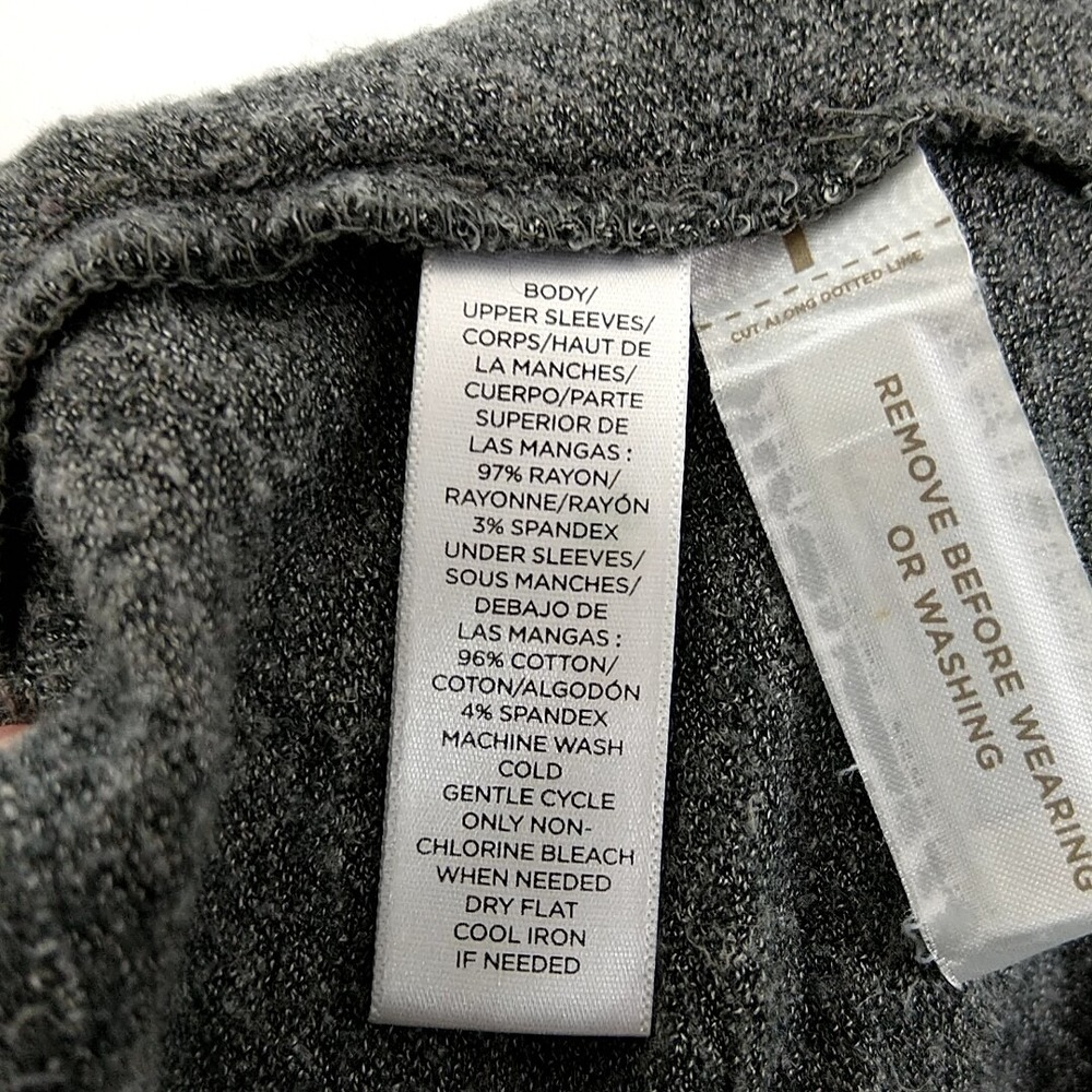 Lou & Grey Cardigan Women Small Gray Draped Open Front Heathered Long Sleeve - Picture 8 of 8